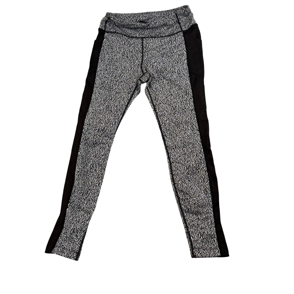 Avia Womens Black White Space Dye Active Leggings Side Pockets Size S 4-6